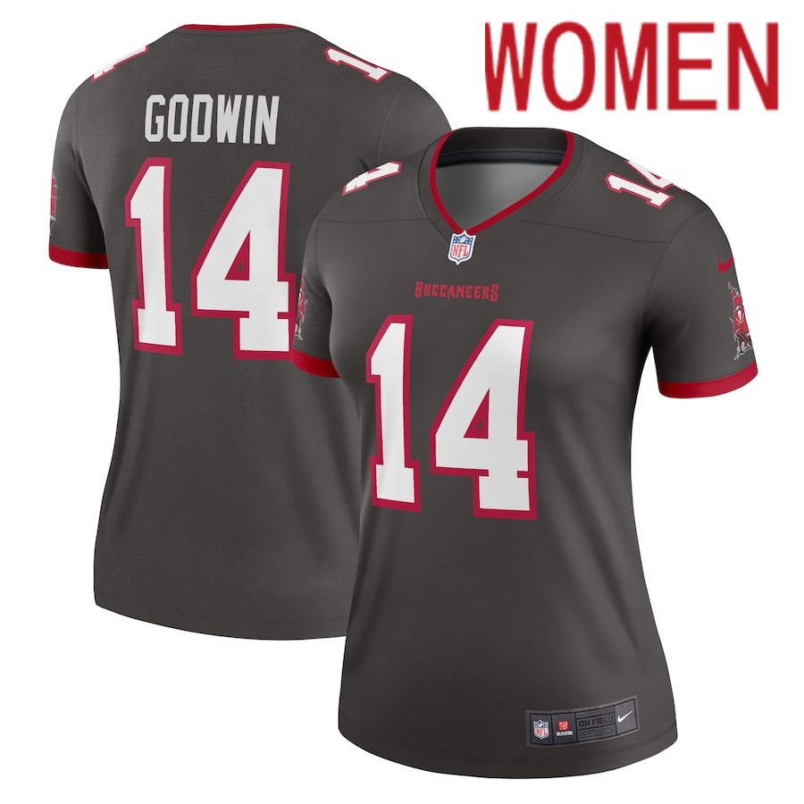 Women Tampa Bay Buccaneers #14 Chris Godwin Nike Pewter Alternate Legend NFL Jersey